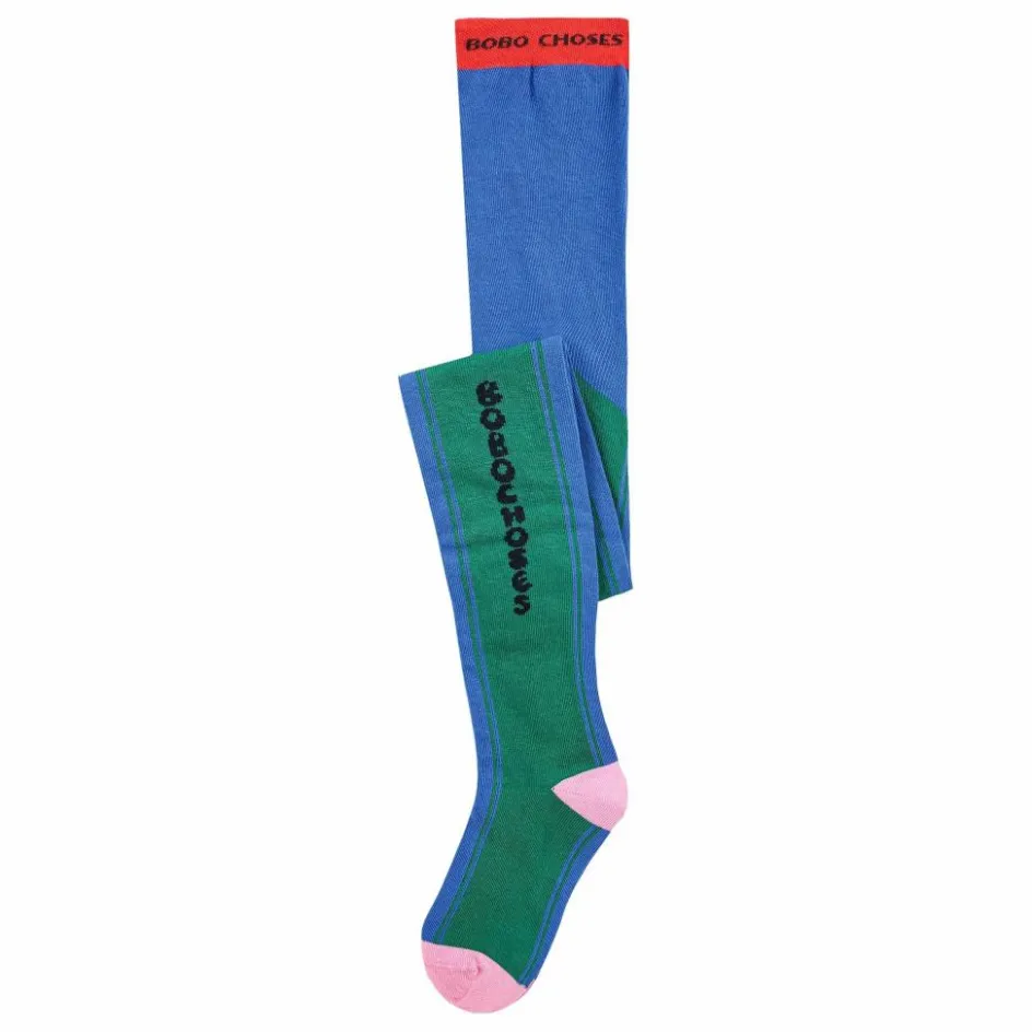 Discount Bobo Choses Collants Bobo Colorblock Coton Bio | Bleu