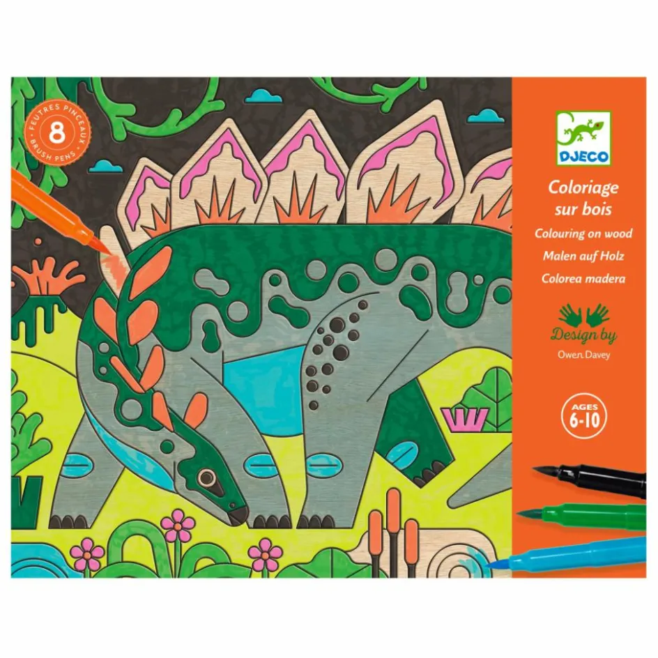 Best Djeco Coloriage Dino world Multicolore