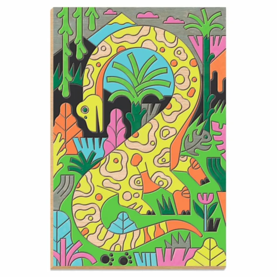 Best Djeco Coloriage Dino world Multicolore