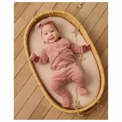 New Quincy Mae Combinaison à Pieds Rayures | Rouge Brun