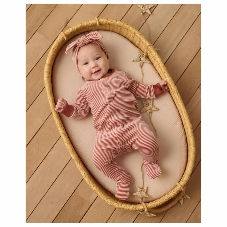 New Quincy Mae Combinaison à Pieds Rayures | Rouge Brun