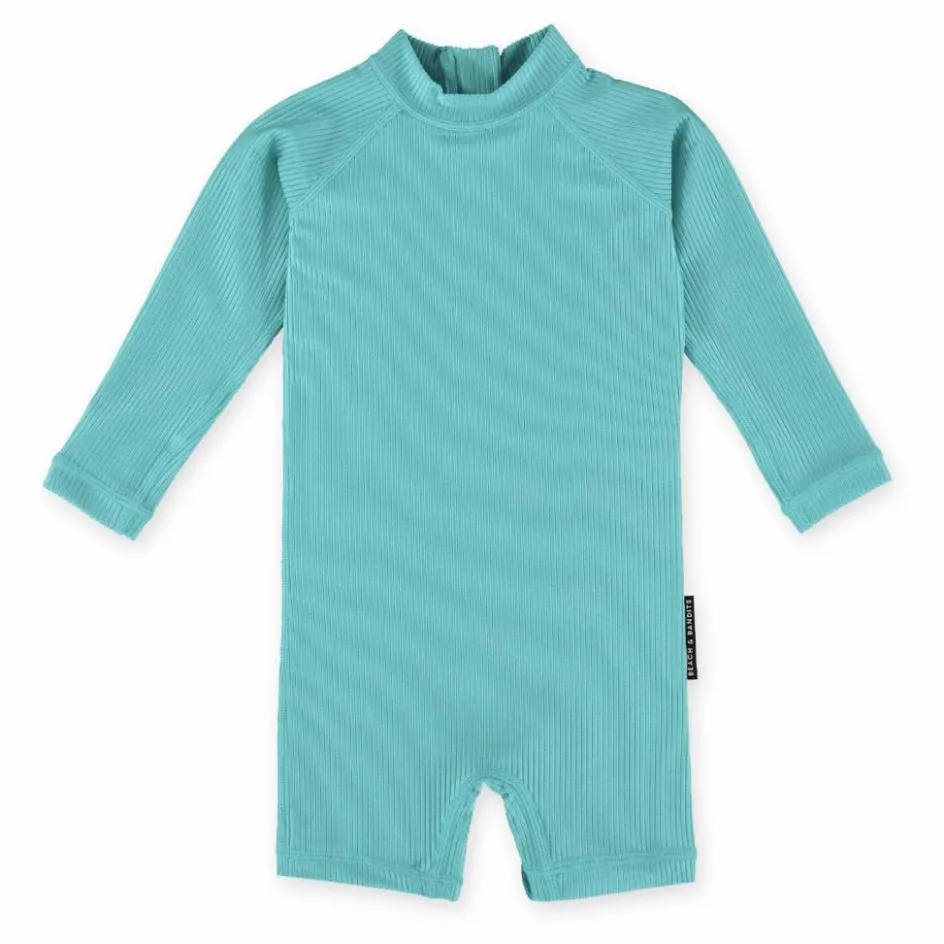 Beach & Bandits Combinaison Anti-UV Côtelée | Turquoise