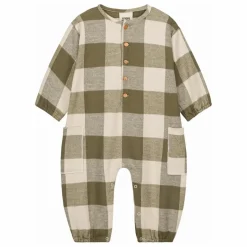 Outlet Studio Bohème Combinaison Big Papi Carreaux Coton Bio | Vert kaki