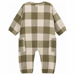 Outlet Studio Bohème Combinaison Big Papi Carreaux Coton Bio | Vert kaki
