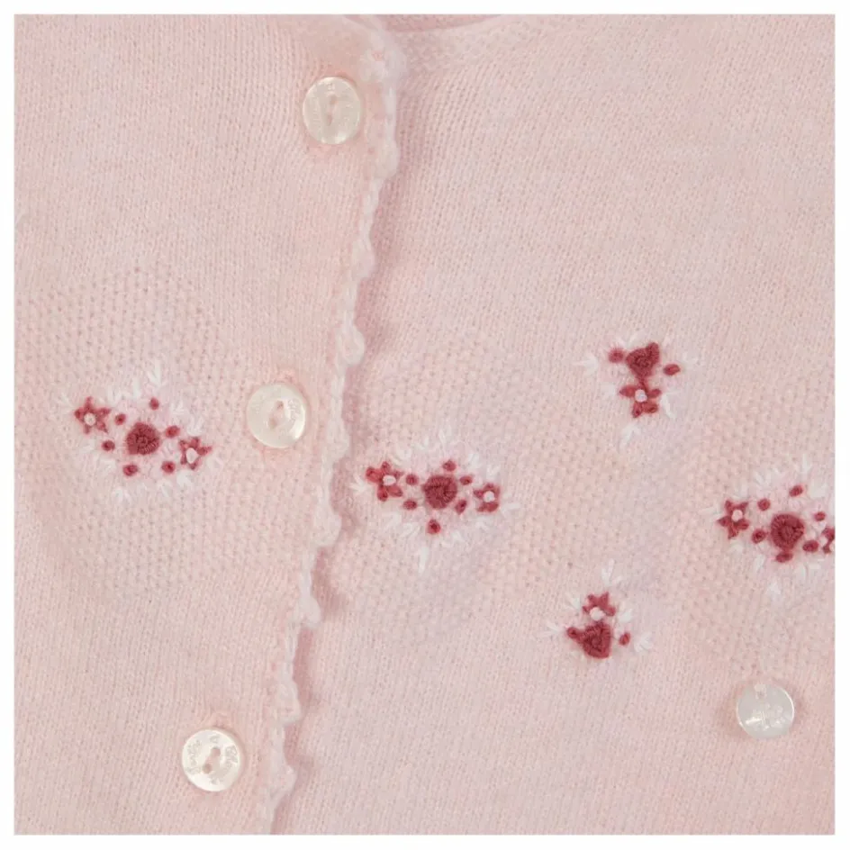Clearance Tartine et Chocolat Combinaison Brodée Laine | Rose pâle