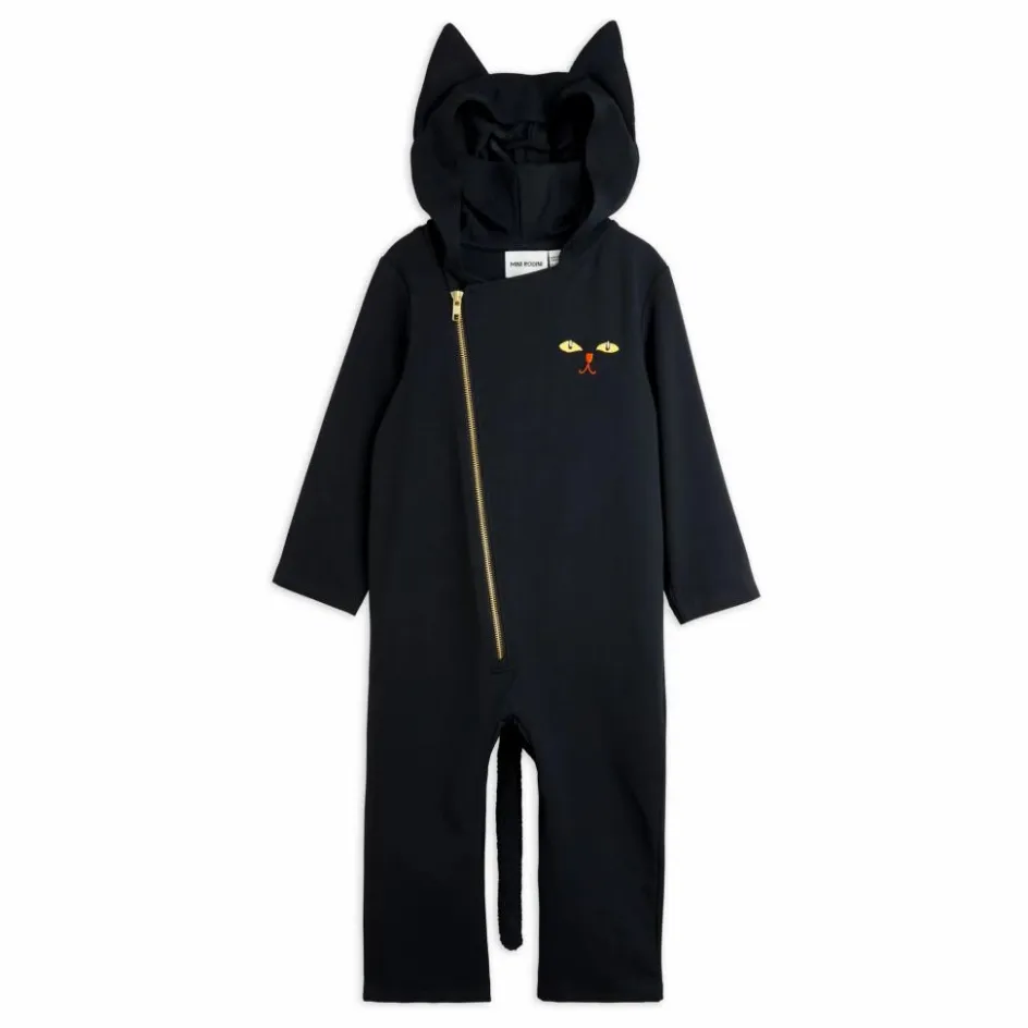 Outlet Mini Rodini Combinaison Chat Coton Bio | Noir