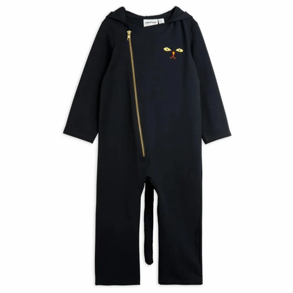 Outlet Mini Rodini Combinaison Chat Coton Bio | Noir