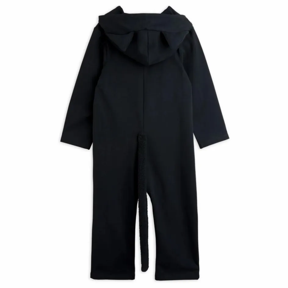 Outlet Mini Rodini Combinaison Chat Coton Bio | Noir