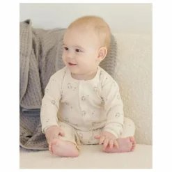 Hot Quincy Mae Combinaison Côtelée Hiboux Coton Bio | Ecru