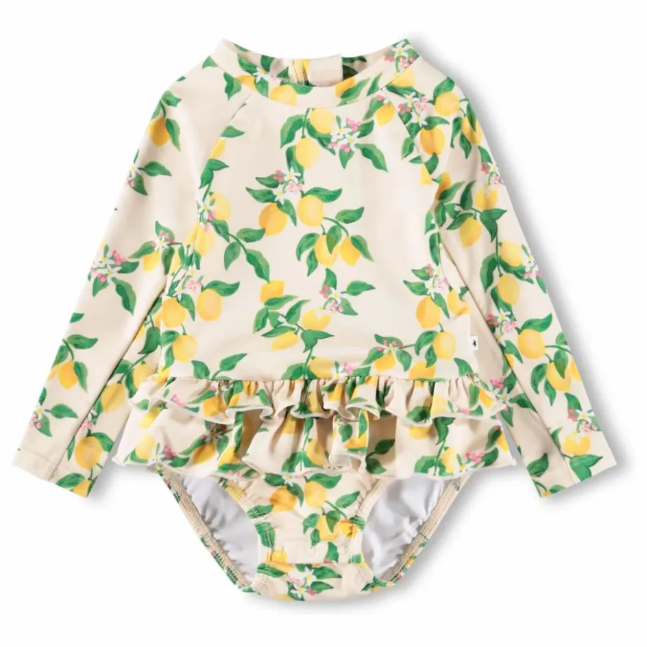 Clearance Molo Combinaison de Bain Narice Citrons Fibres Recyclées | Jaune pâle