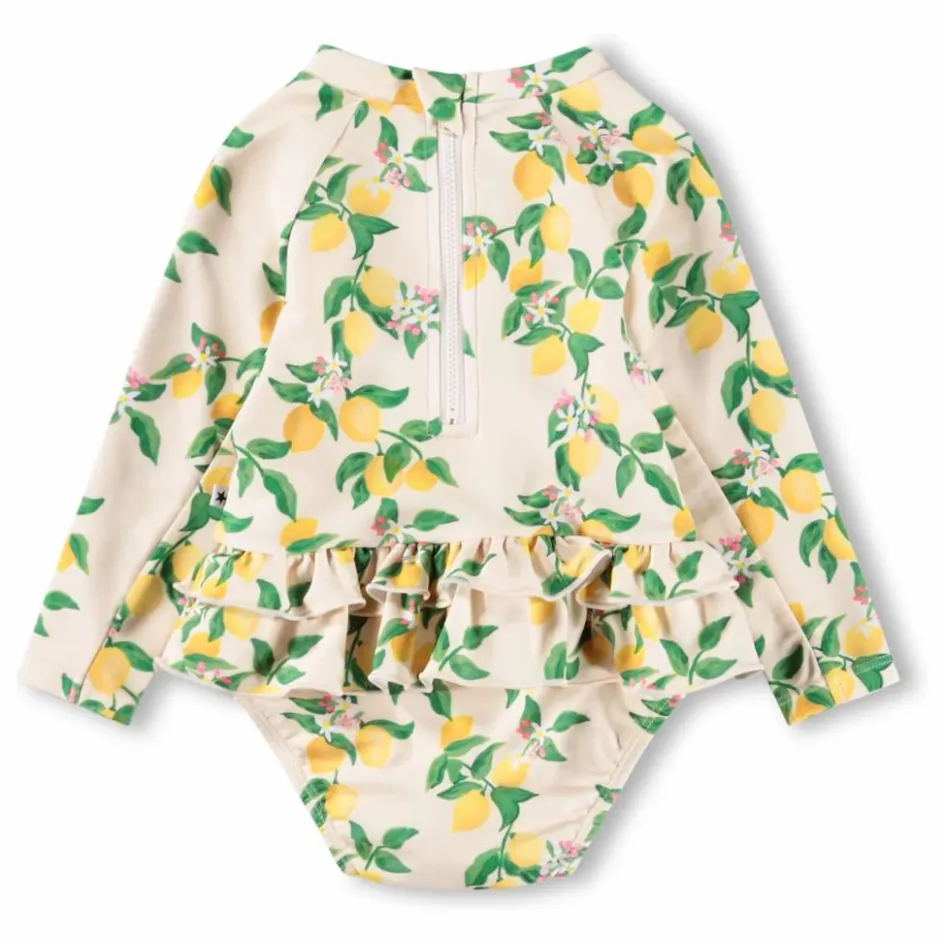 Clearance Molo Combinaison de Bain Narice Citrons Fibres Recyclées | Jaune pâle