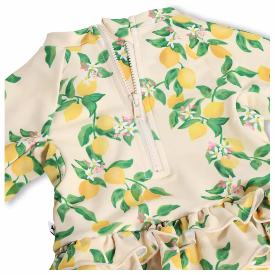 Clearance Molo Combinaison de Bain Narice Citrons Fibres Recyclées | Jaune pâle
