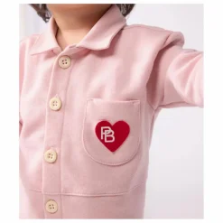 Outlet Petit Bateau Combinaison Pompiste Cœur Coton Bio | Rose