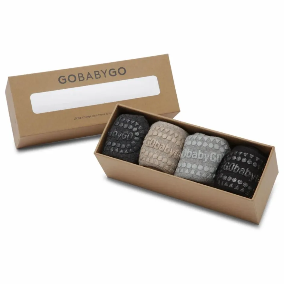 Online GOBABYGO Combo Box 4 Chaussettes Coton Bio | Gris