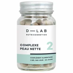 D-LAB NUTRICOSMETICS Complexe Peau Nette Complément alimentaire - 1 mois|Femme Soins Du Visage|Compléments Alimentaires