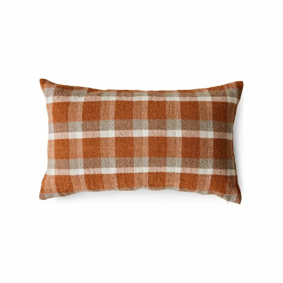 Outlet HKliving Coussin à carreaux | Orange