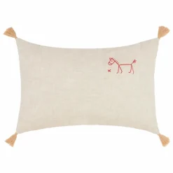 Enfant Nobodinoz Coussins|Coussins Enfant*Coussin à pompons - Lin Français |
