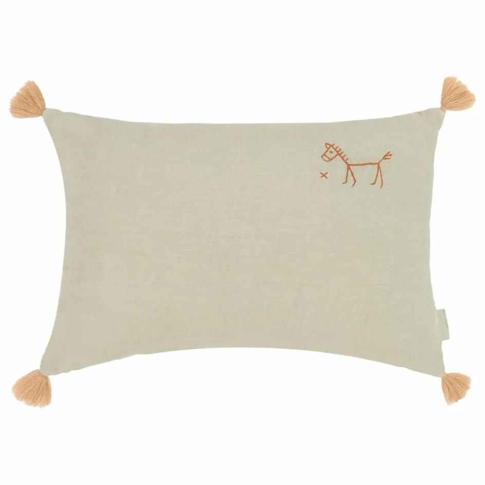 Nobodinoz Coussin à pompons - Lin Français ||Enfant Coussins|Coussins Enfant