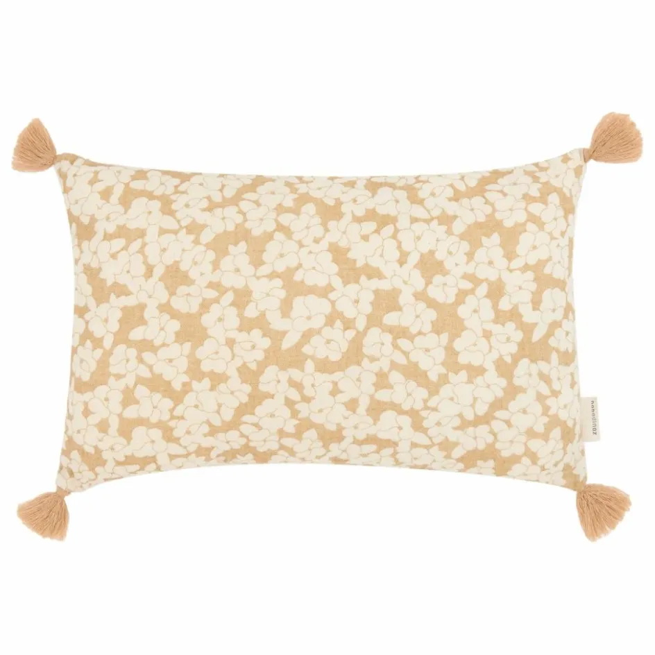 Clearance Nobodinoz Coussin à pompons Wabi Sabi Sakura | Ocre