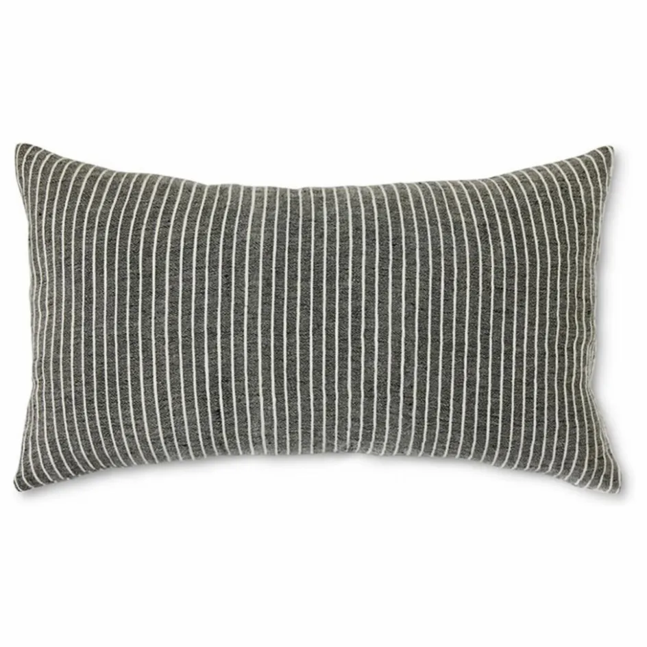 New HKliving Coussin à rayures | Noir
