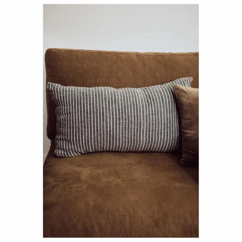 New HKliving Coussin à rayures | Noir