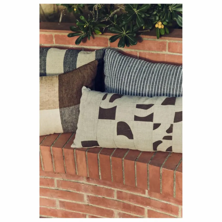 New HKliving Coussin à rayures | Noir