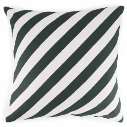Online The Socialite Family Coussin carré Carino en jacquard à rayures | Vert foncé