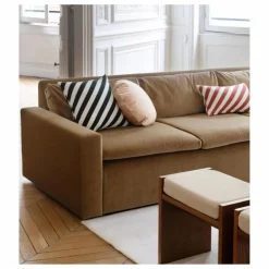 Online The Socialite Family Coussin carré Carino en jacquard à rayures | Vert foncé