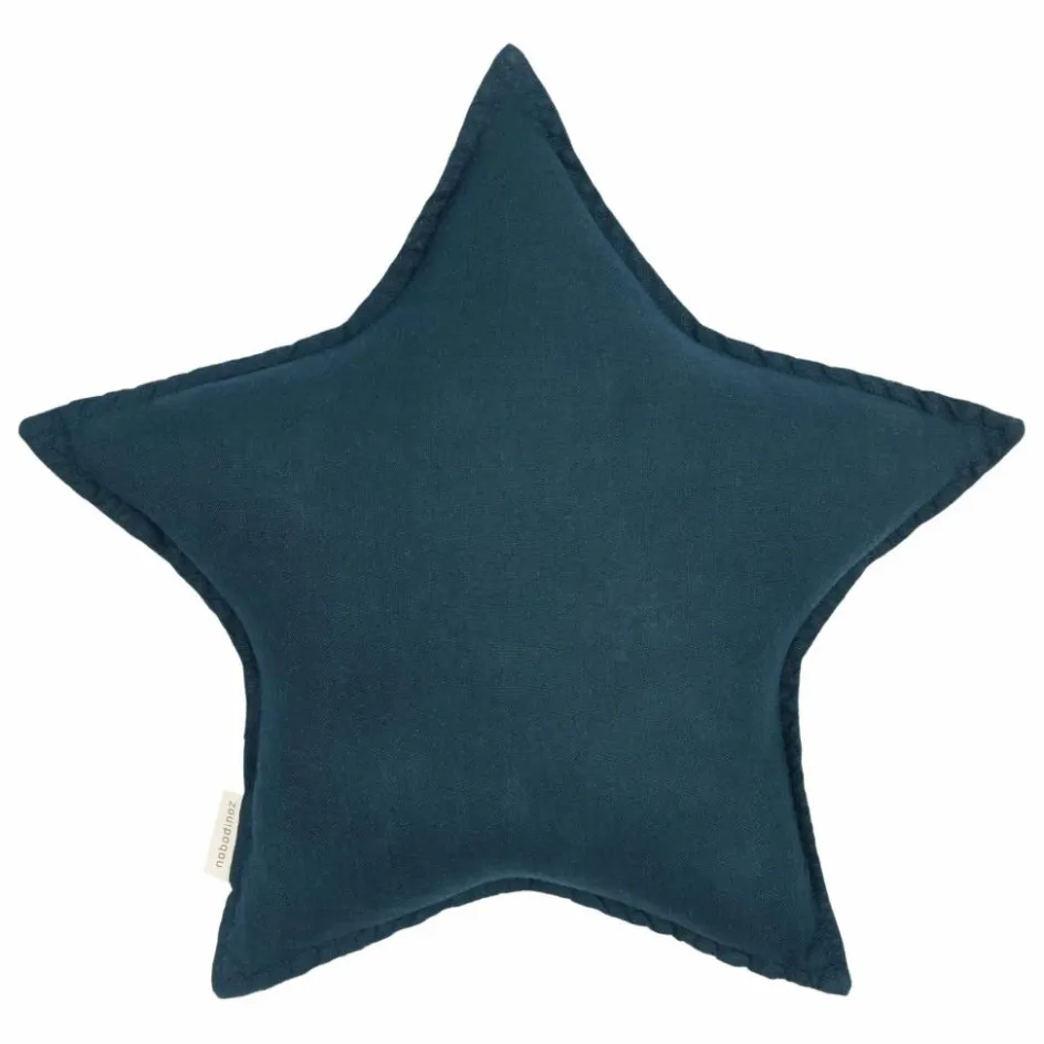 Online Nobodinoz Coussin Etoile - Lin Français | Bleu nuit