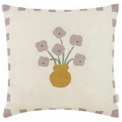 Online Nobodinoz Coussin Fleurs - Lin Français | Lilas tLilas