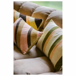 Outlet HKliving Coussin rayé en velours | Crème