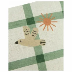 Best Nobodinoz Coussin rectangulaire Oiseau Vibes - Lin Français | Vert