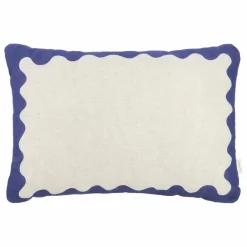 Hot Nobodinoz Coussin rectangulaire Vibes - Lin Français | Bleu