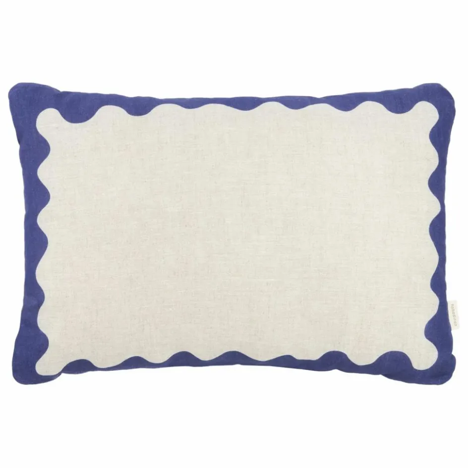 Hot Nobodinoz Coussin rectangulaire Vibes - Lin Français | Bleu