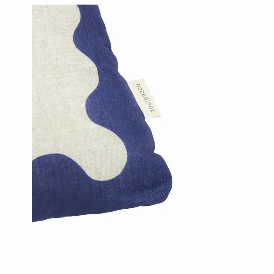 Hot Nobodinoz Coussin rectangulaire Vibes - Lin Français | Bleu