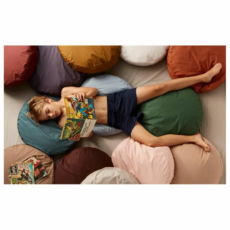 Suite 702 Coussin rond en percale organique || Coussins
