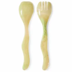 HKliving Couverts à salade en résine | Vert pâle