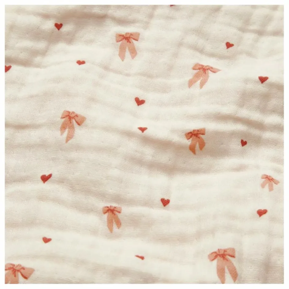Best Cam Cam Couverture en mousseline Bows | Rose pâle