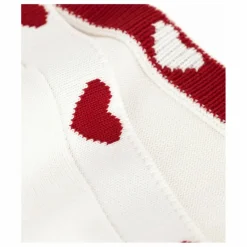 Hot Petit Bateau Couverture Maille Cœurs Coton Bio | Ecru