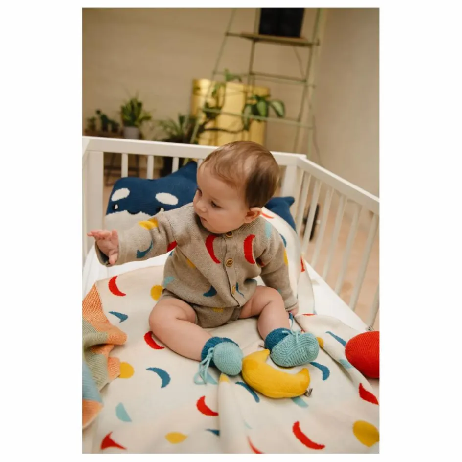 Clearance Bayiri Couverture Moon Phases Coton Bio | Ecru