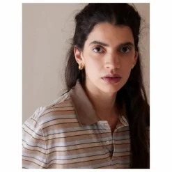 Sale Louise Damas Créoles Lacraquelée 0 15 | Doré