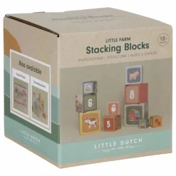 Little Dutch Cubes à empiler en carton FSC - Little Farm| Jouets D'Éveil|Jouets D'Éveil