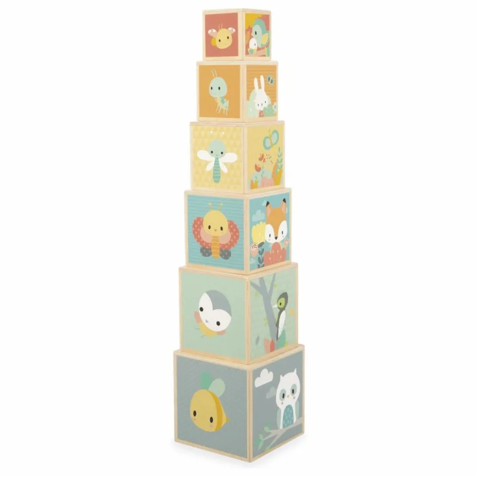 Janod Cubes à empiler Pure| Jouets D'Éveil|Jouets D'Éveil