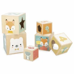Janod Cubes à empiler Pure| Jouets D'Éveil|Jouets D'Éveil