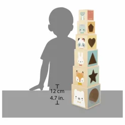 Janod Cubes à empiler Pure| Jouets D'Éveil|Jouets D'Éveil