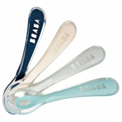 Béaba Premiers Repas|Puériculture*Cuillère 2ème âge soft en silicone - Lot de 4