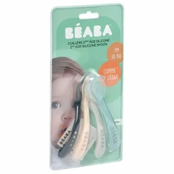 Béaba Premiers Repas|Puériculture*Cuillère 2ème âge soft en silicone - Lot de 4