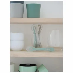 New Cuillères 2eme âge soft en silicone - Set de 4 | Premiers Repas|Puériculture