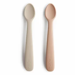 Mushie Premiers Repas|Puériculture*Cuillères en silicone - Set de 2 |