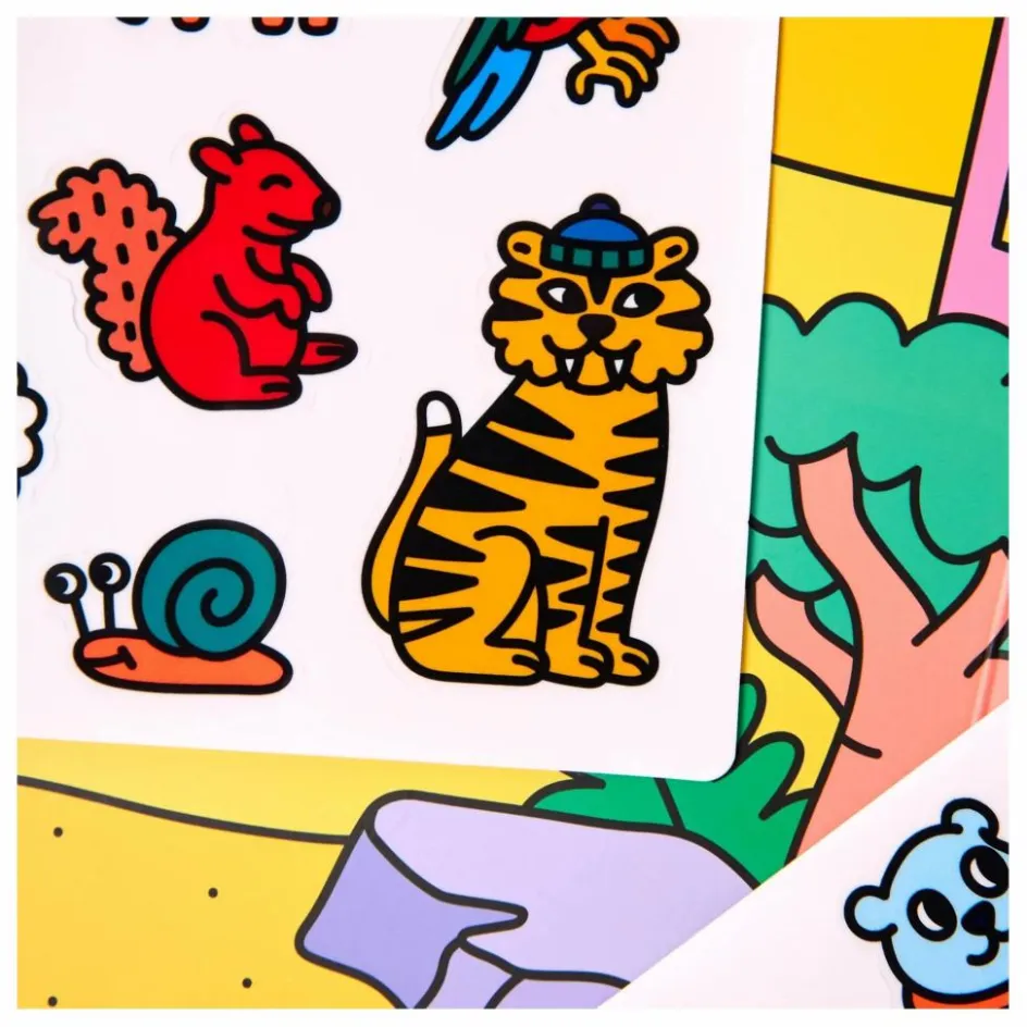 Omy Décor avec stickers repositionnables Animaux| Loisirs Créatifs